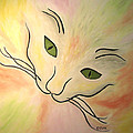 Essence of Cat Painting by Karen Zuk Rosenblatt Essence of Cat Painting by Karen Zuk Rosenblatt