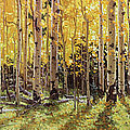 Fall Aspen Panorama Painting by Gary Kim