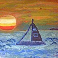 Florida Key Sunset Painting by Suzanne Berthier Florida Key Sunset Painting by Suzanne Berthier