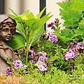 Flower-bed mit an angel statue Photograph by Amanda Mohler Flower-bed mit an angel statue Photograph by Amanda Mohler