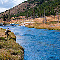 Fly Fishing in Yellowstone Photograph by Lars Lentz Fly Fishing in Yellowstone Photograph by Lars Lentz