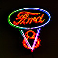 Ford V8 Neon Sign Poster By Jill Reger