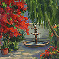 Relaxing in the Courtyard Painting by Maria Hunt Relaxing in the Courtyard Painting by Maria Hunt