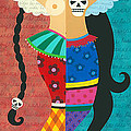Frida Kahlo Mermaid Angel with Flaming Heart Painting by Andree Chevrier Frida Kahlo Mermaid Angel with Flaming Heart Painting by Andree Chevrier