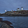 Full Moon Rise Over Nubble Photograph by Jeff Folger Full Moon Rise Over Nubble Photograph by Jeff Folger
