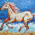 Galloping Horse on Beach Painting by Jyotika Shroff Galloping Horse on Beach Painting by Jyotika Shroff