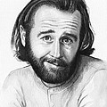 George Carlin Portrait Painting by Olga Shvartsur George Carlin Portrait Painting by Olga Shvartsur