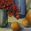 Geraniums with Pear and Oranges Photograph by Maria Hunt Geraniums with Pear and Oranges Photograph by Maria Hunt