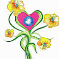 Globe In Center Of Heart-shaped Flower Photograph by Ikon Ikon Images Globe In Center Of Heart-shaped Flower Photograph by Ikon Ikon Images