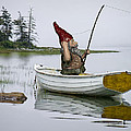 Gnome Fisherman in a White Maine Boat on a Foggy Morning Photograph by Randall Nyhof Gnome Fisherman in a White Maine Boat on a Foggy Morning Photograph by Randall Nyhof