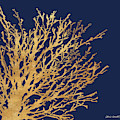 Gold Medley On Navy Mixed Media by Lanie Loreth Gold Medley On Navy Mixed Media by Lanie Loreth