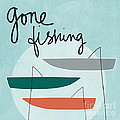 Gone Fishing Painting by Linda Woods Gone Fishing Painting by Linda Woods