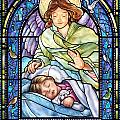 Guardian Angel With Sleeping Girl by Randy Wollenmann
