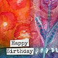 Happy Birthday- watercolor floral card Painting by Linda Woods Happy Birthday- watercolor floral card Painting by Linda Woods