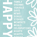 Happy Things Blue Painting by Linda Woods Happy Things Blue Painting by Linda Woods