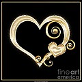 Hearts In Gold And Ivory On Black by Rose Santuci-Sofranko Hearts In Gold And Ivory On Black by Rose Santuci-Sofranko