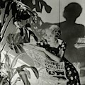 Helen Hayes Sitting By A Potted Plant