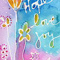 Hope Love Joy Painting by Linda Woods Hope Love Joy Painting by Linda Woods