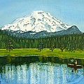 Hosmer Lake Painting by Amelie Simmons Hosmer Lake Painting by Amelie Simmons