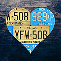 I Heart New Jersey State Love Recycled Vintage License Plate Art by Design Turnpike I Heart New Jersey State Love Recycled Vintage License Plate Art by Design Turnpike