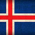 Iceland Flag Vintage Distressed Finish Art Print by Design Turnpike