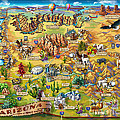 Illustrated Map of Arizona Painting by Maria Rabinky Illustrated Map of Arizona Painting by Maria Rabinky