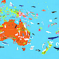 Illustrated Map Of Australasian Photograph by Ikon Ikon Images Illustrated Map Of Australasian Photograph by Ikon Ikon Images