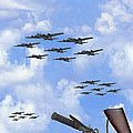 Indian 841 and the B-17 Panoramic Photograph by Mike McGlothlen Indian 841 and the B-17 Panoramic Photograph by Mike McGlothlen