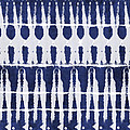 Indigo and White Shibori Design Painting by Linda Woods Indigo and White Shibori Design Painting by Linda Woods