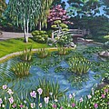Japanese Garden Painting by Amelie Simmons Japanese Garden Painting by Amelie Simmons
