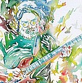 JERRY GARCIA PLAYING the GUITAR watercolor portrait.1 Painting by Fabrizio Cassetta JERRY GARCIA PLAYING the GUITAR watercolor portrait.1 Painting by Fabrizio Cassetta