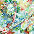 JERRY GARCIA PLAYING the GUITAR watercolor portrait.3 Painting by Fabrizio Cassetta JERRY GARCIA PLAYING the GUITAR watercolor portrait.3 Painting by Fabrizio Cassetta