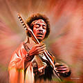 Jimi Hendrix Electrifying Guitar Play by Angela Stanton Jimi Hendrix Electrifying Guitar Play by Angela Stanton