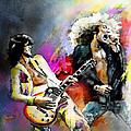 Jimmy Page and Robert Plant Led Zeppelin by Miki De Goodaboom Jimmy Page and Robert Plant Led Zeppelin by Miki De Goodaboom