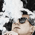 John F Kennedy Cigar and Sunglasses Painting by Tony Rubino John F Kennedy Cigar and Sunglasses Painting by Tony Rubino