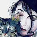Kate and her Cat Painting by Paul Lovering Kate and her Cat Painting by Paul Lovering