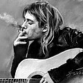 Kurt Cobain guitar Drawing by Viola El Kurt Cobain guitar Drawing by Viola El