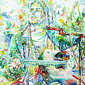 Kurt Cobain Playing The Guitar - Watercolor Portrait by Fabrizio Cassetta Kurt Cobain Playing The Guitar - Watercolor Portrait by Fabrizio Cassetta