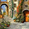 La Porta Rossa Sulla Salita Painting by Guido Borelli La Porta Rossa Sulla Salita Painting by Guido Borelli