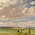 Lady Astor Playing Golf At North Berwick by Sir John Lavery Lady Astor Playing Golf At North Berwick by Sir John Lavery