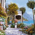 Lake Como-la passeggiata al lago Painting by Guido Borelli Lake Como-la passeggiata al lago Painting by Guido Borelli