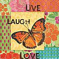 Live Laugh Love Patch Painting by Debbie DeWitt Live Laugh Love Patch Painting by Debbie DeWitt