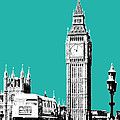 London Skyline Big Ben - Teal by DB Artist London Skyline Big Ben - Teal by DB Artist