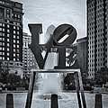 Love Park BW Photograph by Susan Candelario Love Park BW Photograph by Susan Candelario