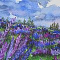 Lupine Fields Painting by Kellie Chasse Lupine Fields Painting by Kellie Chasse