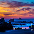 Magical Sunset - Harris Beach - Oregon Photograph by Gary Whitton