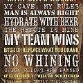 Man Cave Rules 2 Painting by Debbie DeWitt Man Cave Rules 2 Painting by Debbie DeWitt