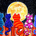 Meowing at Midnight Painting by Nick Gustafson Meowing at Midnight Painting by Nick Gustafson