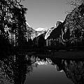 Merced River Black and White Reflection Photograph by Scott McGuire