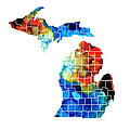 Michigan State Map - Counties by Sharon Cummings Tapestry for Sale by Sharon Cummings